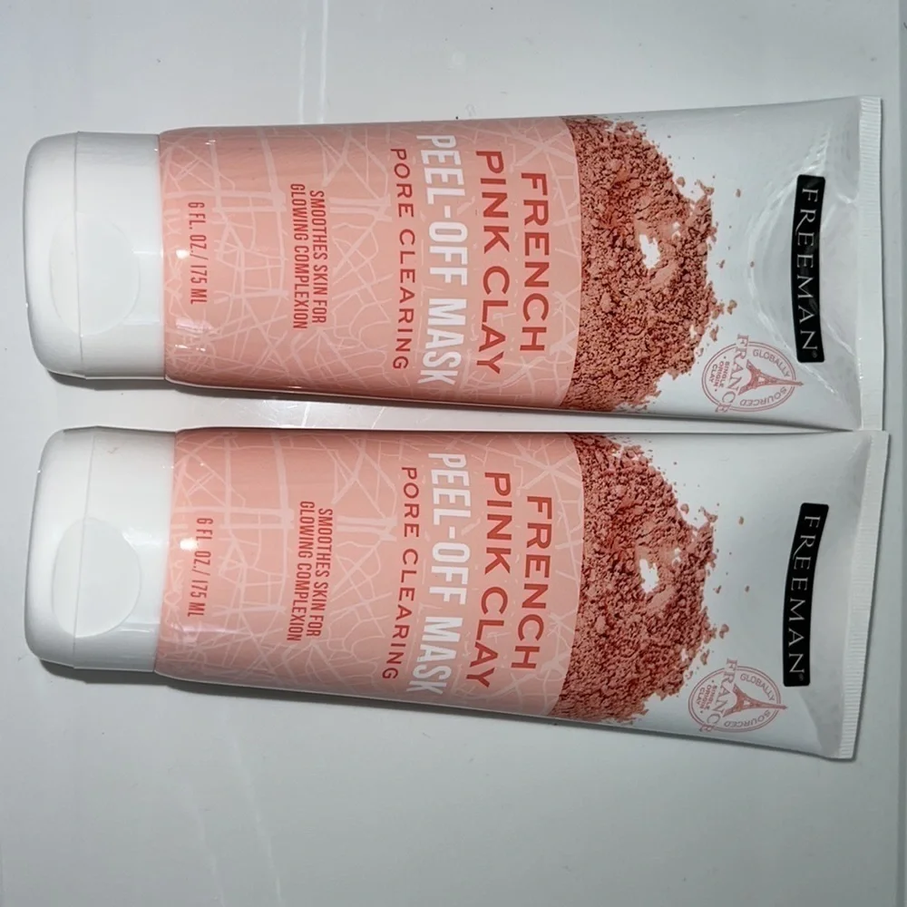 Freeman Beauty, French Pink Clay Peel-Off Beauty Mask, 6 fl oz Pack of 2